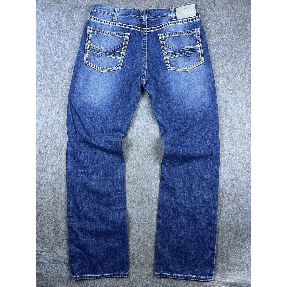 Ariat Men's Jeans M5 Slim Straight Medium Wash Blue Denim 100% Cotton Size 36x36 - Picture 3 of 15